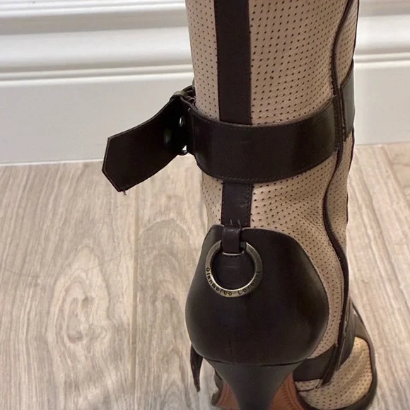 Gianmarco Lorenzi Brown and Cream Heeled Boots - Picture 5 of 8